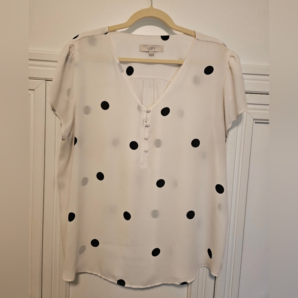 LOFT Cream Buttoned Blouse